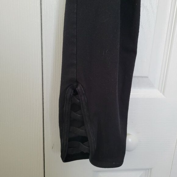 Soft Surroundings Black Slimsations Lattice Twist Leggings Size Large - Picture 4 of 7